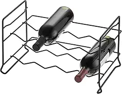 Mini Adega Vinho Até 8 Garrafas 750ml Preto Reforçado Organizador Rack Vinhos