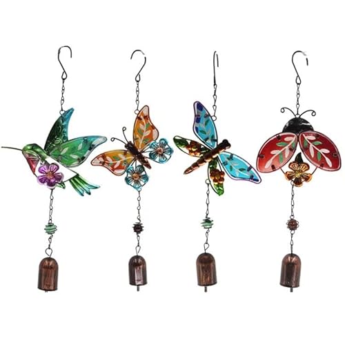 BrightDaily Colgante de cristal Suncatcher urraca de libélula mariposa escarabajo colgante araña prisma arco iris Maker adorno para ventana, colector de sol, decoración del hogar jardín (4 piezas) Cover