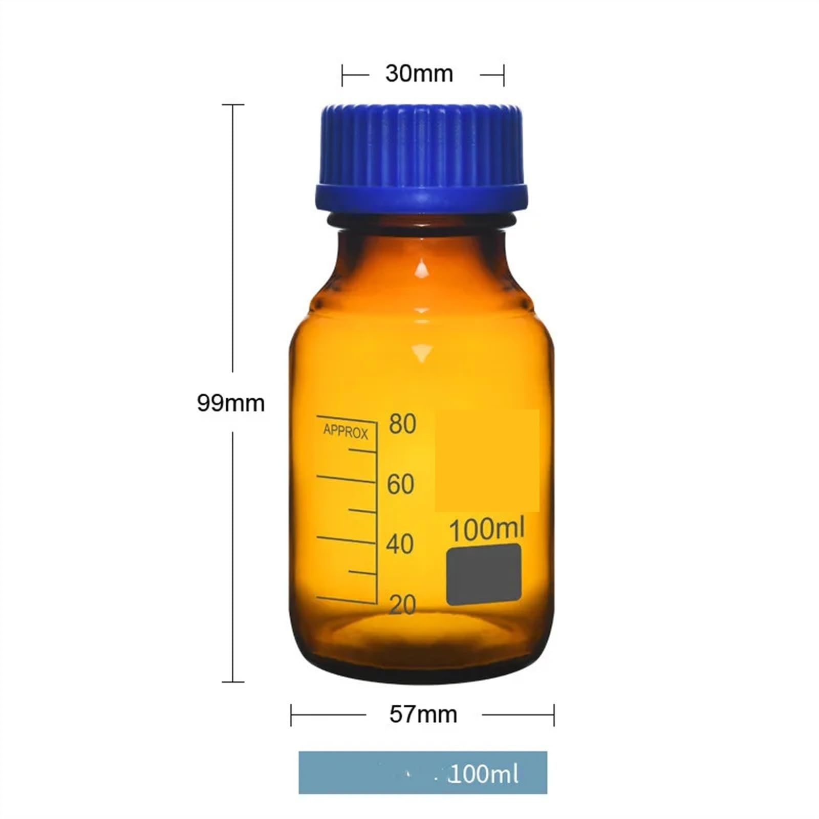 Butelka na odczynniki, Butelka z odczynnikiem 100 ml-1000 ml, waga laboratoryjna, szczelna, różne rozmiary(250ml)