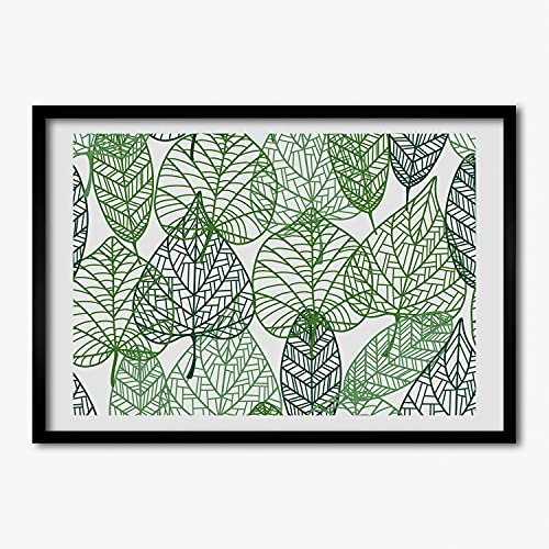 Cadre photo MDF 70x50 cm avec affiche de feuilles vertes Tulup