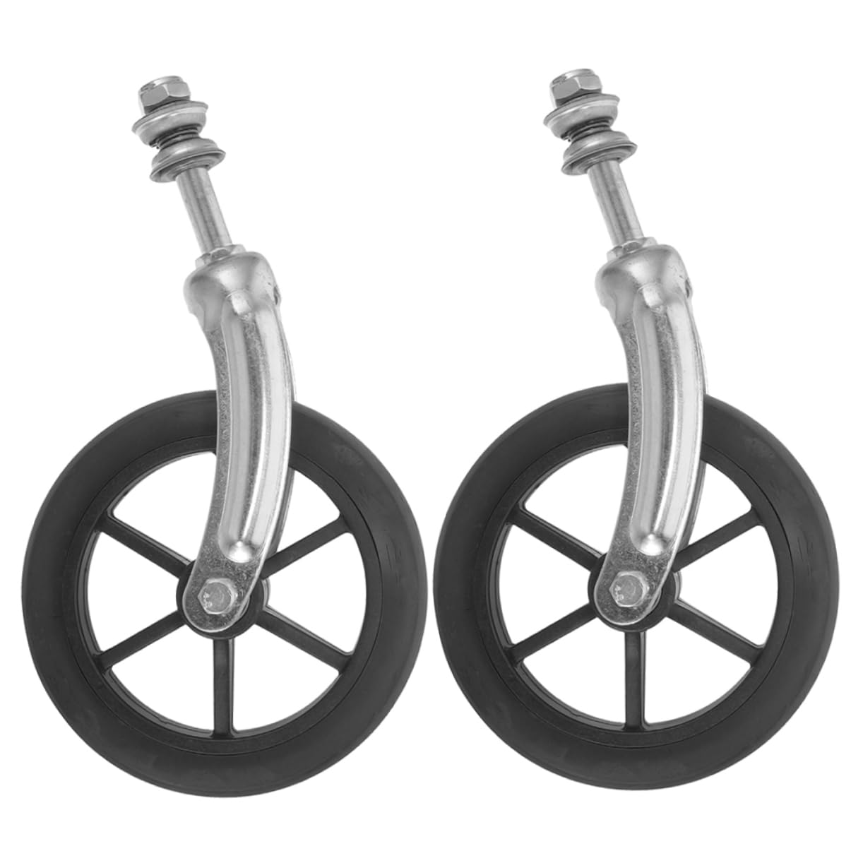KOMBIUDA Wheelchair Accessory Front Fork Set Replacement Front Caster Wheels with Bearings for Wheelchair Parts