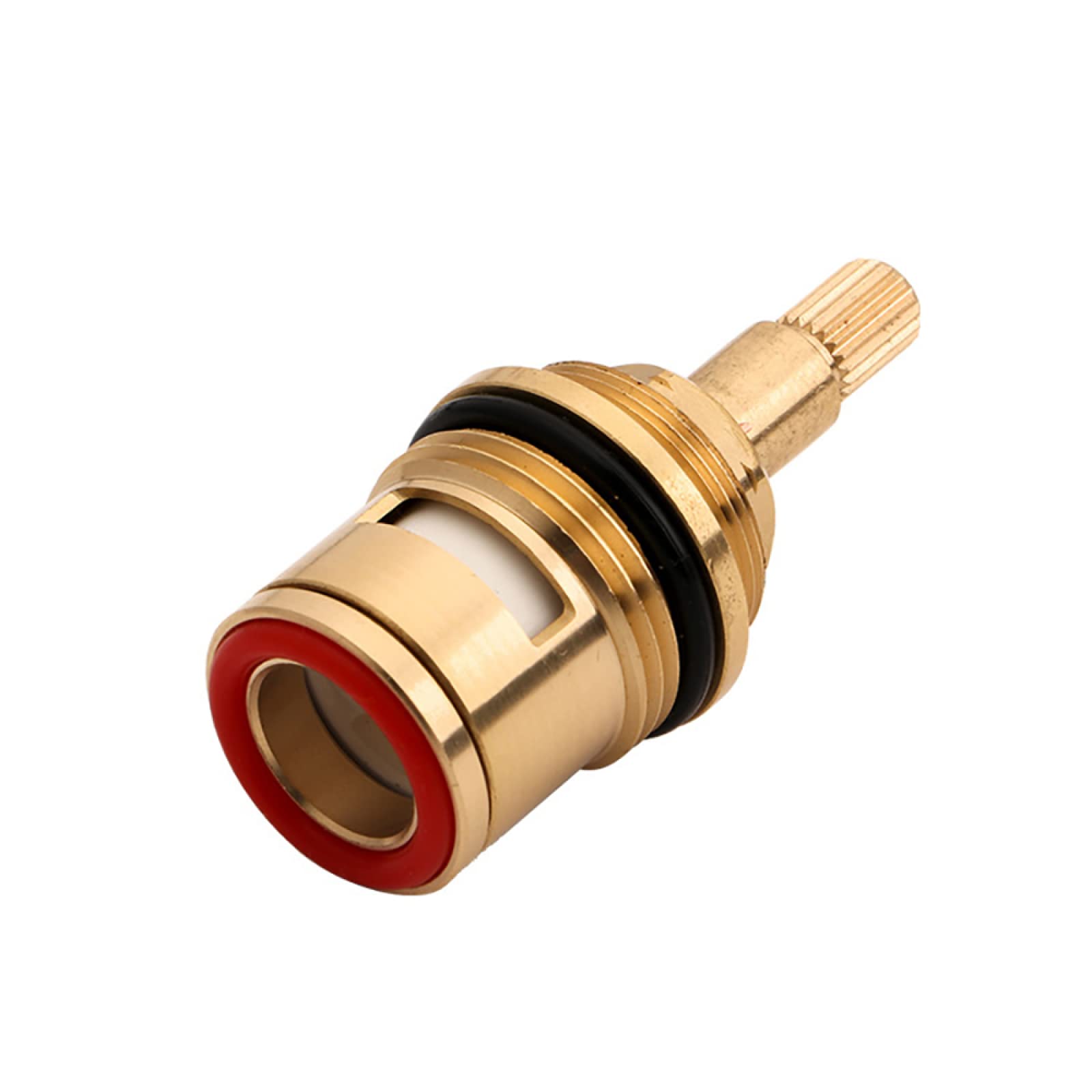 Faucet Cartridge Replacement Ceramic Tap Cartridges Replacement Brass Disc Valve Insert Gland Cartridge Quarter Turn 3/4"" 20 Spline Red(Rosso)