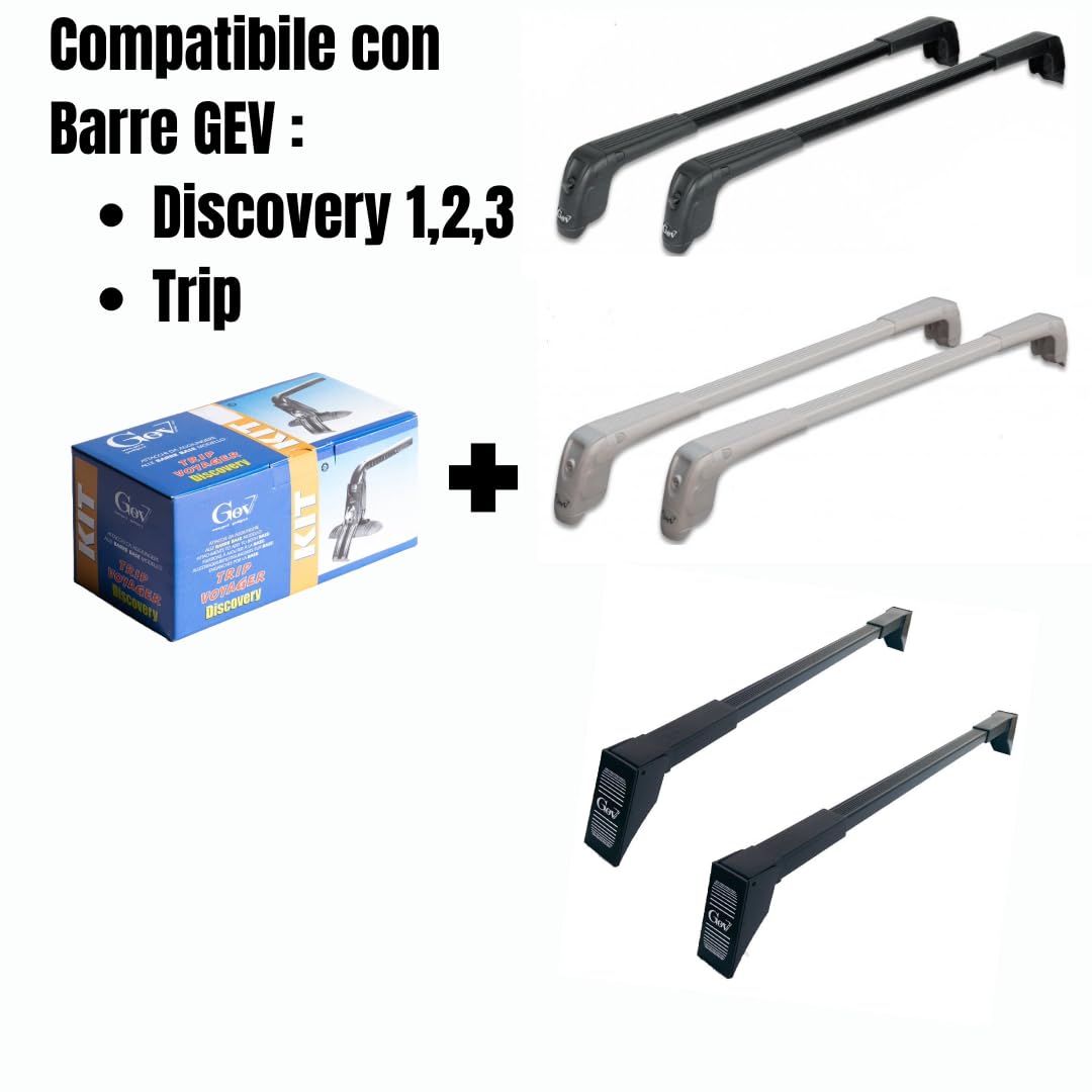 GEV Kit 63 - Kit staffe per barre Gev DISCOVERY 1 2 3 TRIP COMPATIBILE CON LANCIA YPSILON DAL 2011
