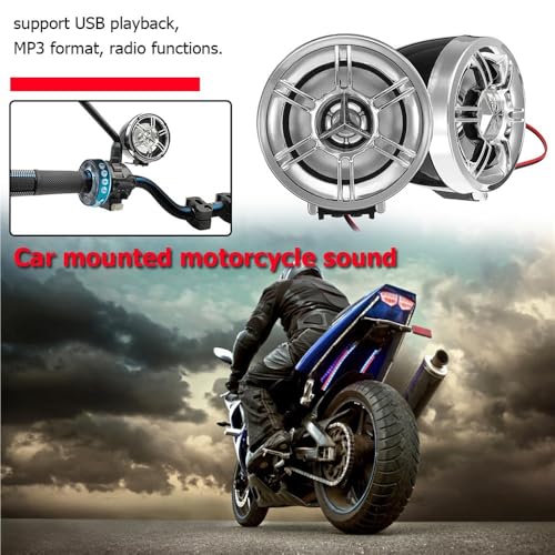 Parlante para manillar de moto con amplificador y luz RGB miniatura 3
