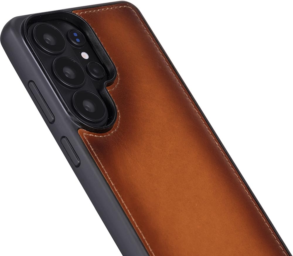 Solo Pelle Lederhülle Harvard kompatibel für das Samsung Galaxy S26 RFID inklusive abnehmbare Hülle mit integrierten Kartenfächern RFID (Cognac Braun, S26)