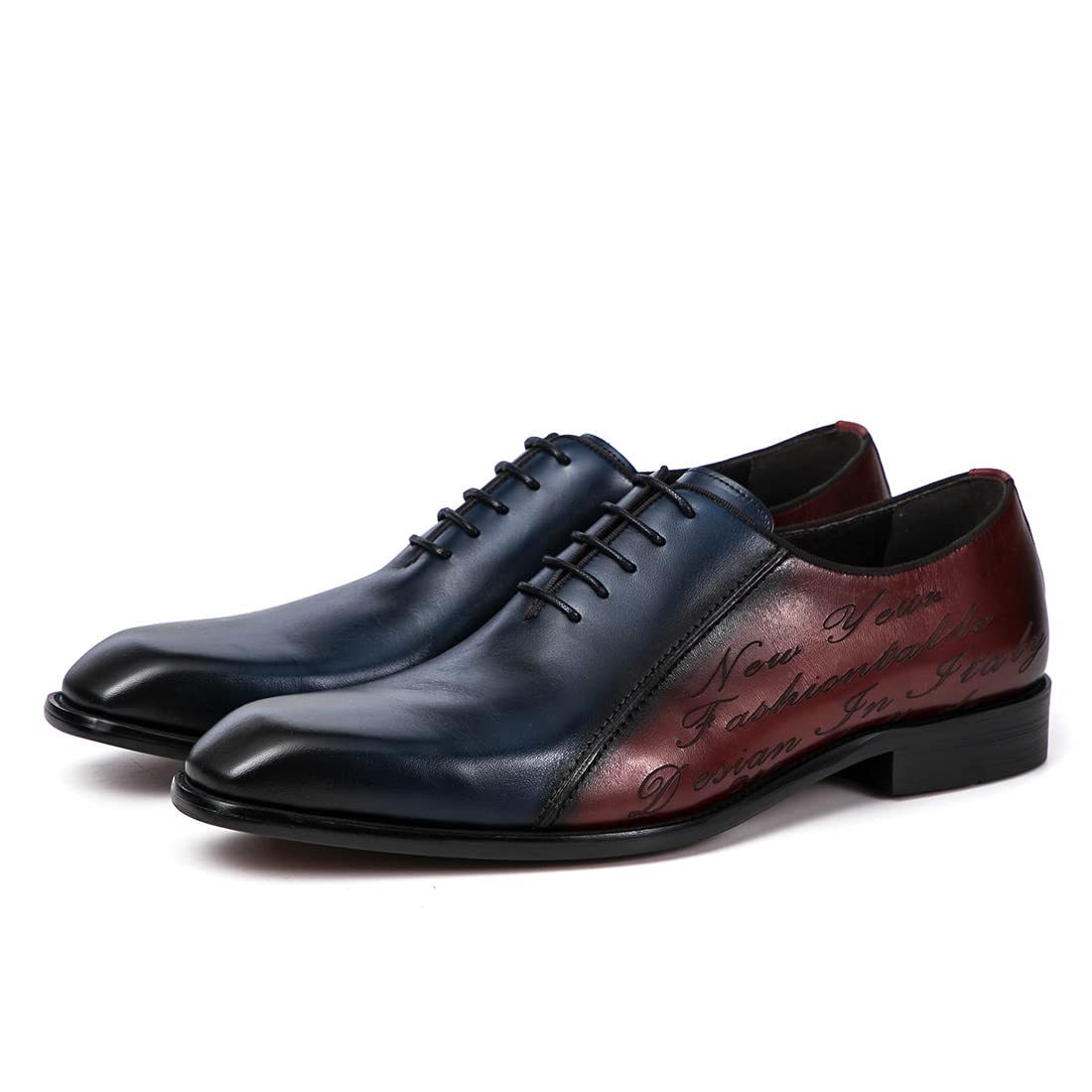 Scarpe Formali in Pelle Fatte a Mano da Uomo Oxfords Basse Stringate Scarpe Eleganti per Matrimoni Feste e Affari