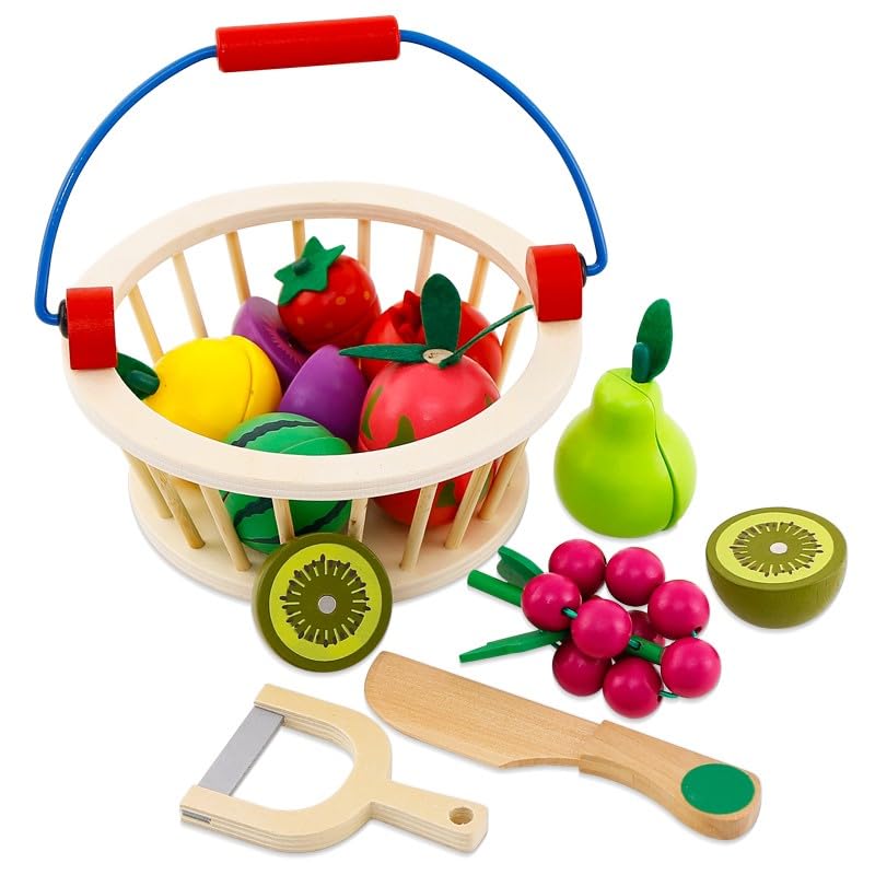 BLiSS HUES Wooden Food for Kids Kitchen Toys for Toddlers Cutting Pretend Toy Food Wooden Fruit Gift for Boys Girls Educational Toys- 12 Pcs (B0CXPS3HWD) Amazon Price History, Amazon Price Tracker