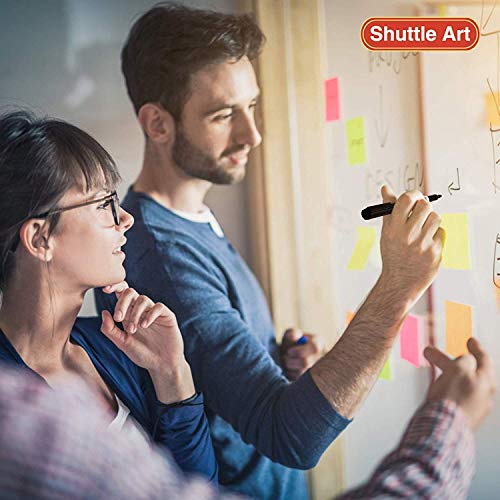 Image of Shuttle Art Dry Erase Markers, 15 Pack 3 Colors Magnetic Whiteboard Markers with Erase, Fine Point Dry Erase Markers for Writing on Whiteboard Glass Mirror for School Home Office(11 Black 2Blue 2Red)