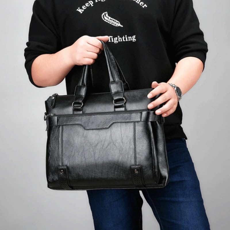 Nordic Horizontal Briefcase Men's Business Handbag Shoulder Messenger Casual Computer Bag for Office Commute2