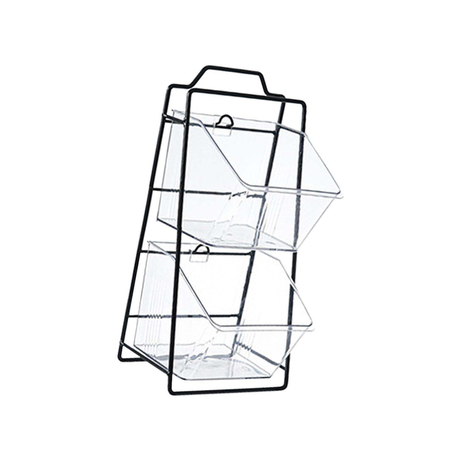 Qlecxzi Coffee Storage Tea Rack Storage Enhances Kitchen Showcase While Keeping Coffee And Tea Tidy And Accessible Cabinet Basket Stovetop Rack, 2 Grids