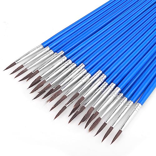 Prasacco Juego de 30 Pinceles Pequeños Profesionales - Punta Fina para Niños, Detalles en Miniatura, Pintura al Óleo y Acuarela - Suministros de Arte