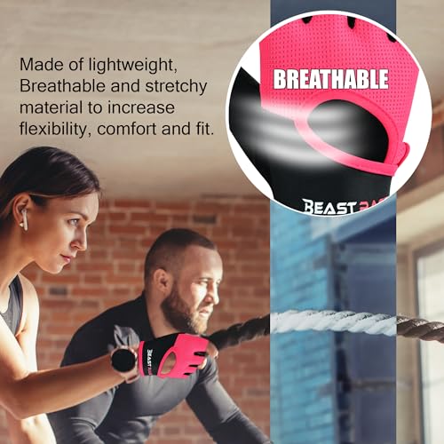 BEAST RAGE Gym Gloves for Men and Women, Breathable Weight Lifting Gloves with Non-Slip Silicon Padded Protection, Ladies Fitness Training Gloves for Workout,Cycling,Fitness Exercises. - Image 5