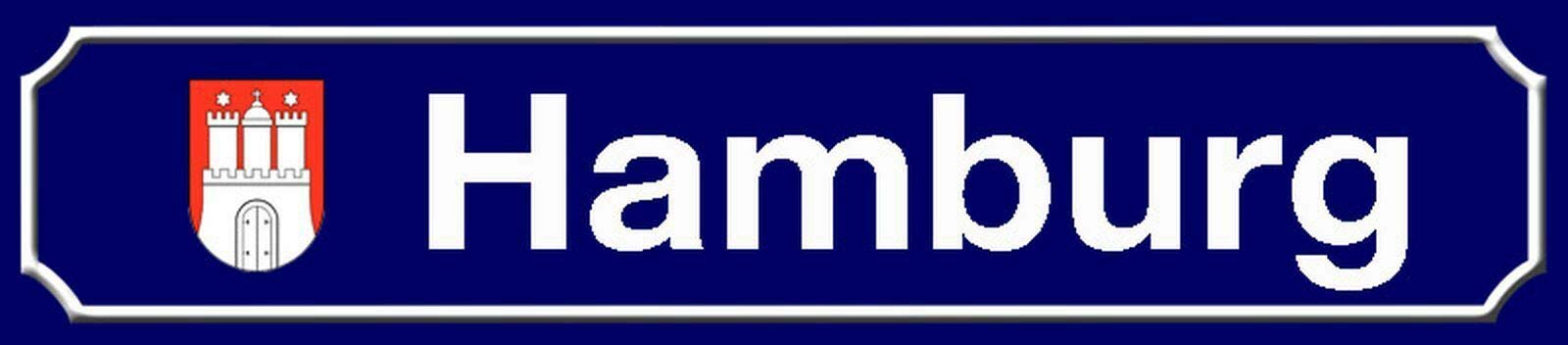 City of Hamburg Street Metal Tin Sign Wall Decor 4x16 inch