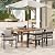 Christopher Knight Home Elko Acacia Wood Outdoor Dining Set for 6, Wooden 7 Piece Patio Dining Table Set, Outdoor Metal Dining Chair and Table Set with Cushion, Patio Furniture Set, Teak+Dark Gray
