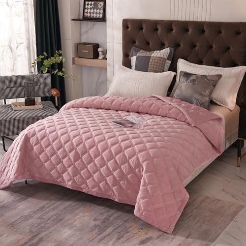 DMBAOD Couvre Lit 2 Personnes 220X240cm/240x260cm, Couverture Patchwork, Boutis Jeté De Lit Dessus De Lits Matelassé avec 2 taies d'oreiller Rose 240x260cm