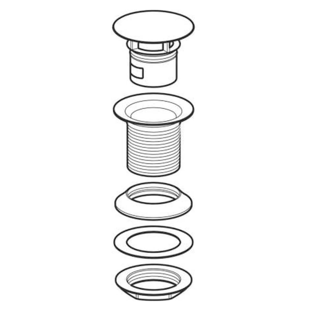 Geberit 152050211 - Válvula de desagüe con caño libre (1 1/4'' x 50 mm, cromado brillante, para lavabos sin rebosadero)
