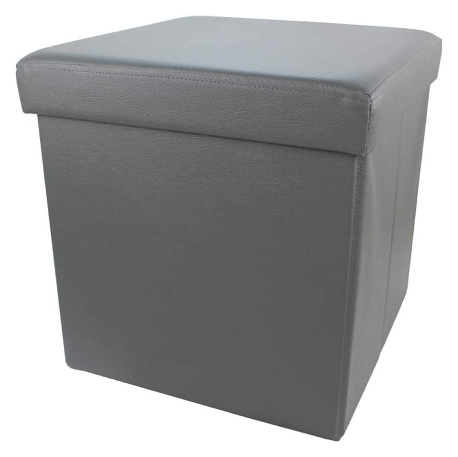 Banc tabouret gain de place pliable gris pour ranger le salon encombré