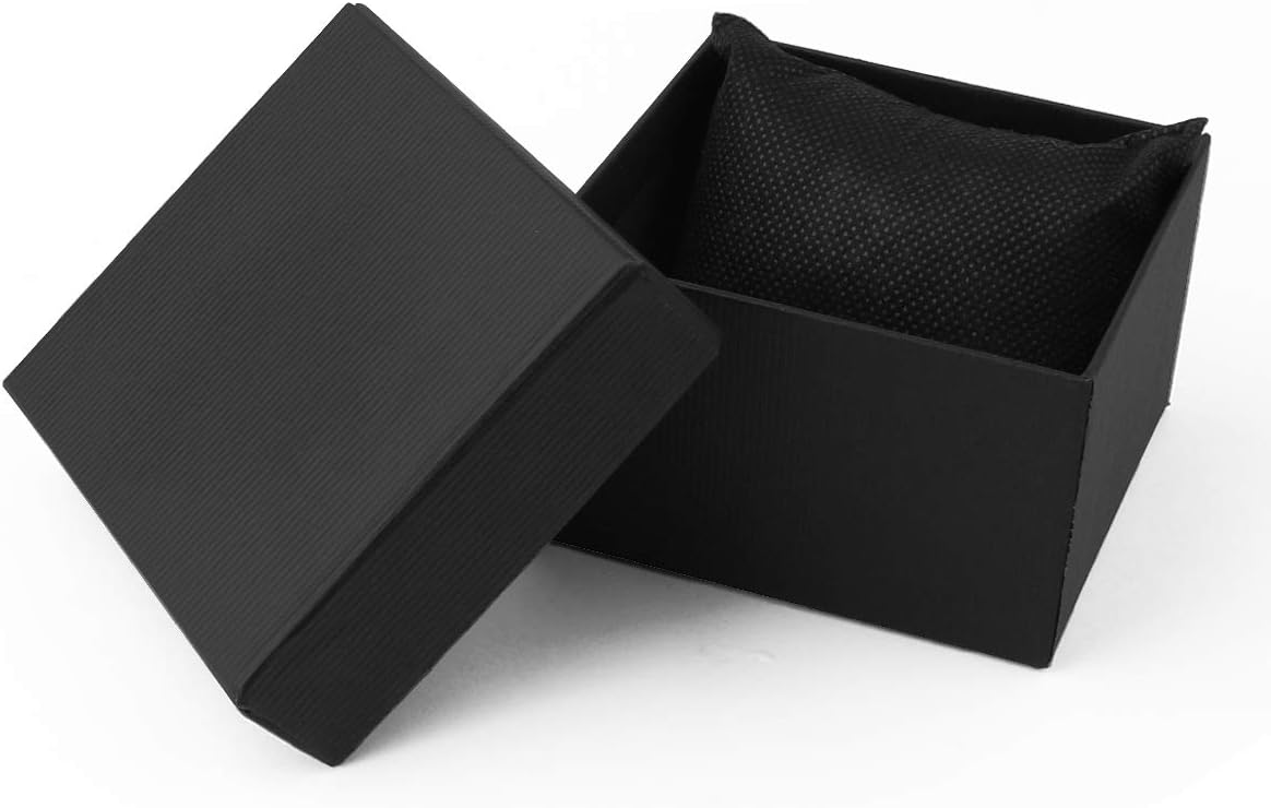 sdoot Watch Box, Watch Gift Box 12 Packs, Black Gift Boxes for Watches with Pillow Cushion, Jewelry Gift Boxes for Bracelets, 3.3'' × 3.1'' × 2.1''