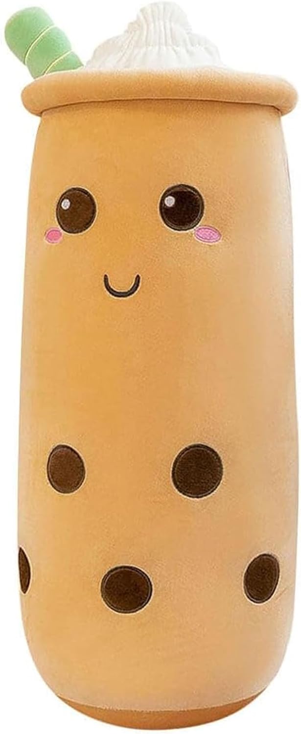 Cute Milk Tea Plush Toy, Super Soft Long Body Pillow, 43.3inch Milk Tea Stuffed Animal Pillow for Kids