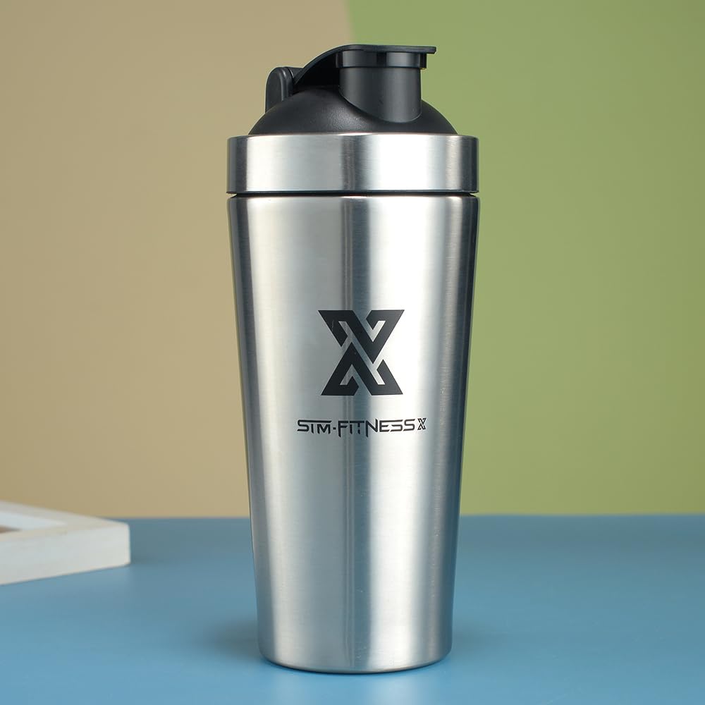 X SIM FITNESSX Sport Fitness Shaker acier inoxydable Protéines Bottle de protéines | Bottle de protéines Conservation de la chaleu (700ml)