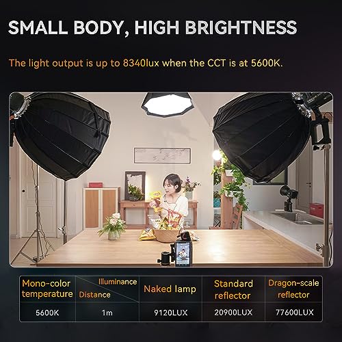 Image of YNLUX200 Handheld LED Video Light 200W High Power Photography Light 5600K Color Temperature with COB Bead 12 Lighting Scene Effects 2.4G Wireless System Support BT Connection
