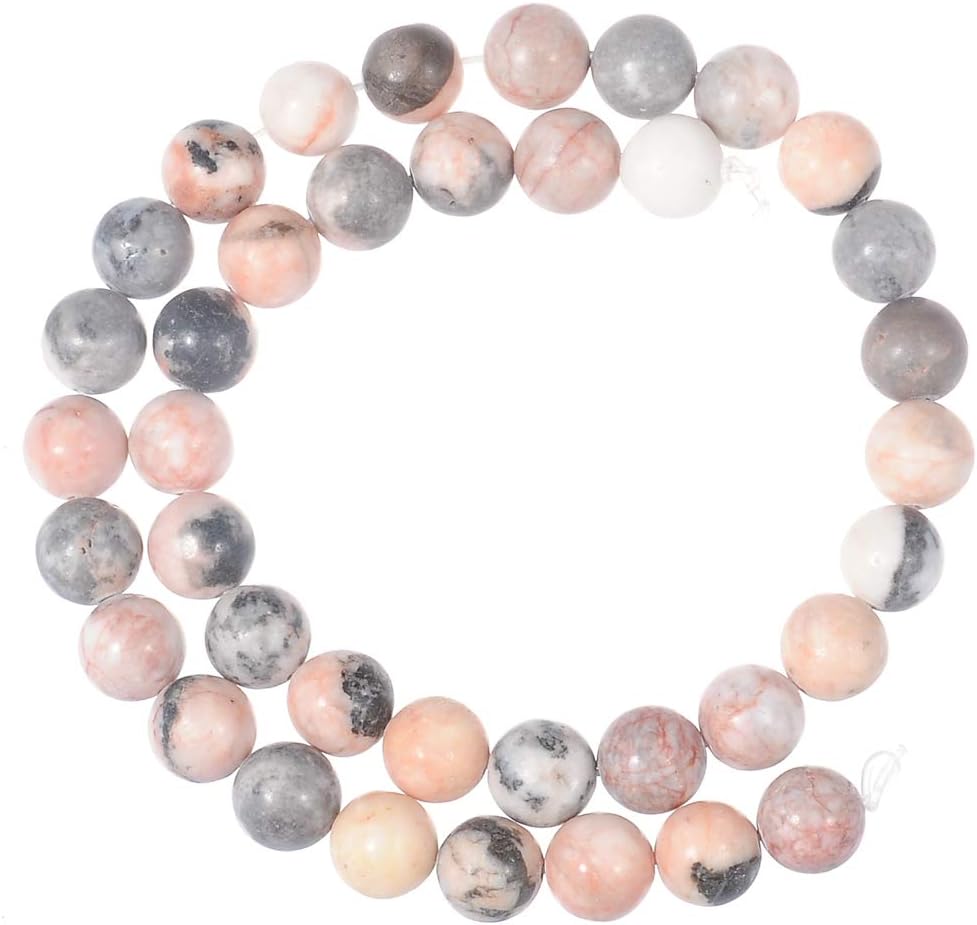Natural Stone Beads 8mm Pink Zebra Jasper Beads Gemstone Round Loose Beads Crystal Energy Stone Healing Power for Jewelry Making DIY,1 Strand 15" - Image 4
