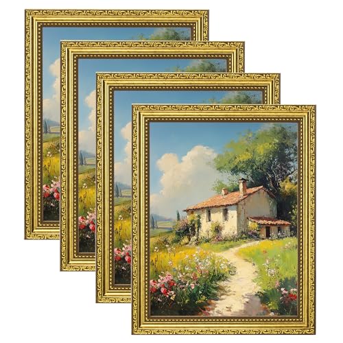 eletecpro 8.5x11 Picture Frames Set of 4, Vintage Frame with