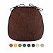 Cojines para Sillas de Cocina Volante, Cojines Sillas Comedor 40x40, Cojines para Taburetes de Cocina Cuadrados, Cojines Sillas Jardin Exterior Terraza con Cintas 2 Pack Marrón