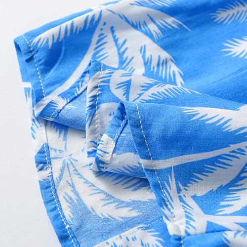 Image of KISBINI Toddler Boys Summer Clothes Set Hawaiian Cotton T-Shirt and Shorts Set Dinosaur Sharks Clothing Set