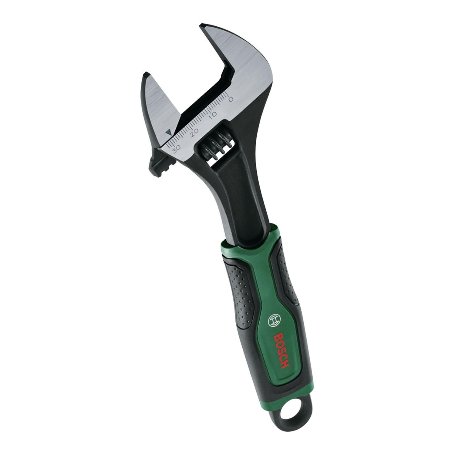 Bosch Adjustable Wrench 8"/200mm (High-Quality and Robust; Softgrip; Long Lifetime; Smooth Opening up to 30mm)
