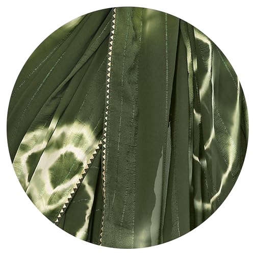 Image of MIRCHI FASHION Women Saree Shibori Print Chiffon | Elegant Festive and Functional Sari for All-Day Comfort with Matching Blouse
