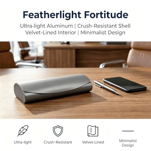 Image of Philley Aluminum Ultra-Light Eyeglasses Case Hard Shell Nearsighted Glasses Case for Women & Men