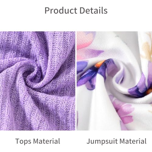 Image of HIHA Girls Sleeveless Jumpsuits Outfit Long Sleeve Twist Front Tops Romper Clothes Set Size 4-12