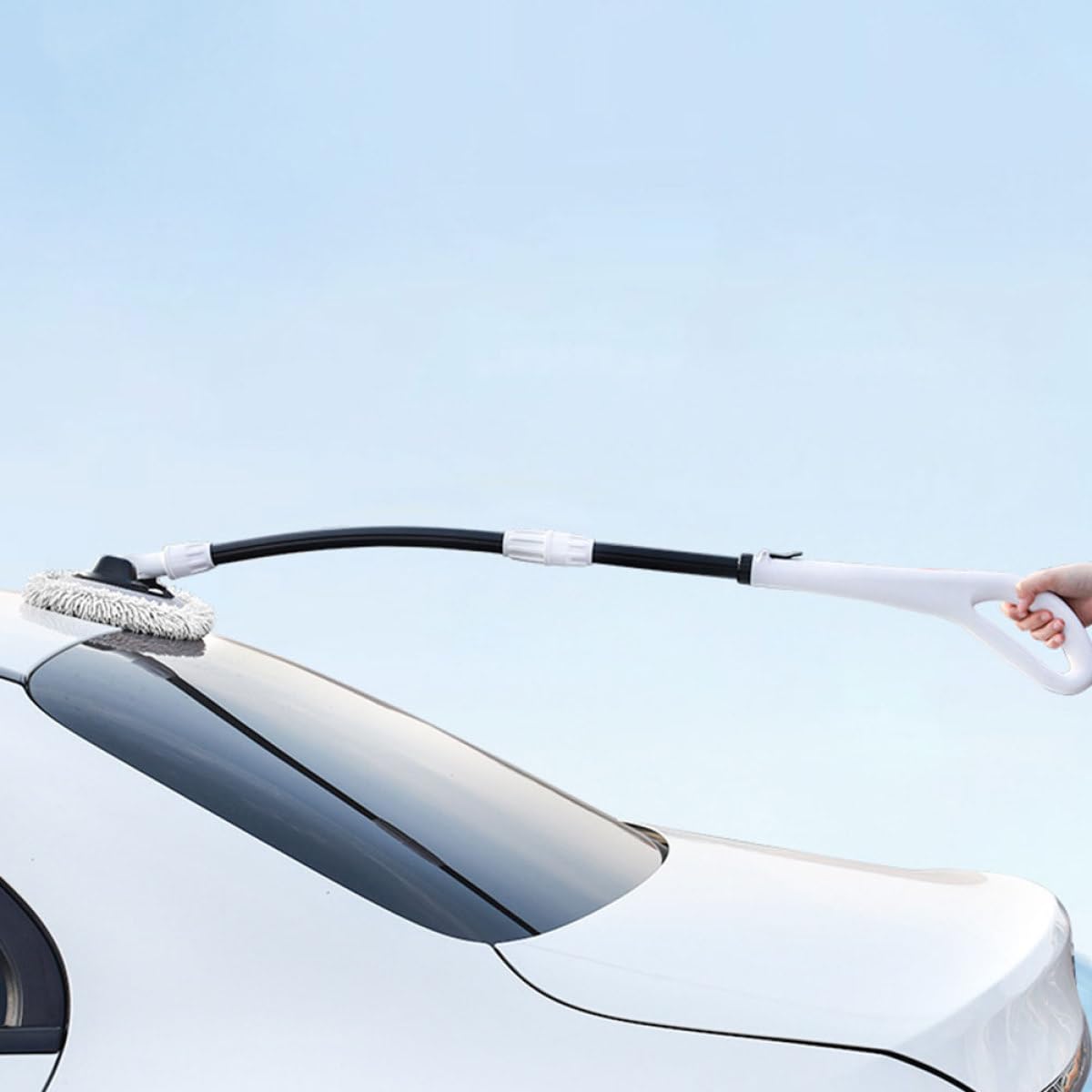 Autowaschbürste mit Langem Teleskopstiel Schonende Chenille Softbürste Verstellbar für Auto und Wohnmobilreinigung