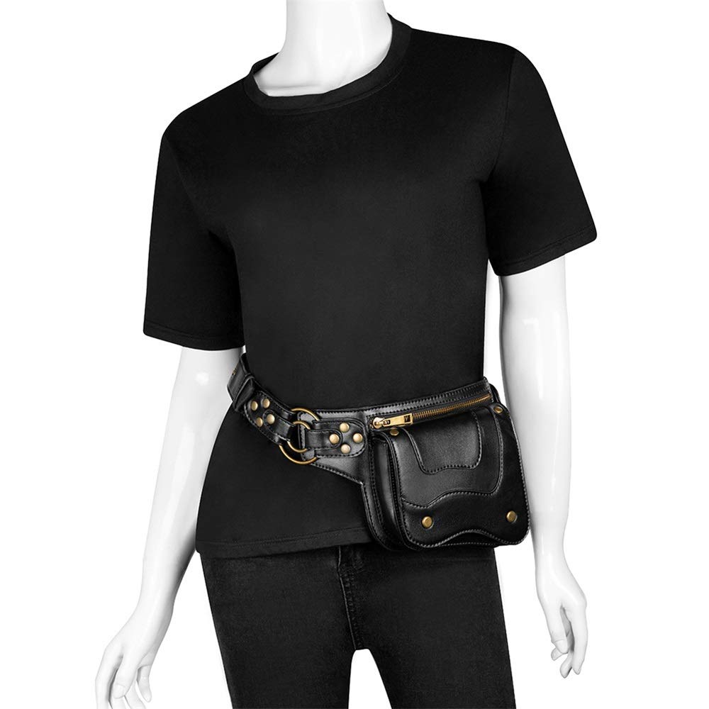 Marsupio Steampunk Con Teschio - Borsa Da Gamba Gotica Per Moto E Viaggi - Unisex - Foto 8