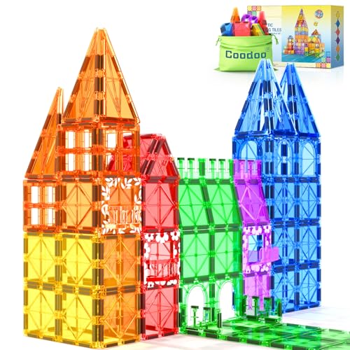 Coodoo 60 PCS Magnetic Building Tiles Kids Toys STEM Magnetic