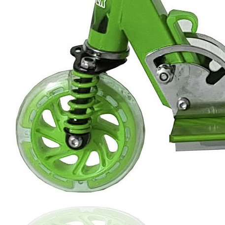 Image of Magicwand Spring Loaded Heavy Metallic Big Size 3 Wheel Height Adjustable Scooter for Kids (Green)