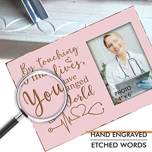 Yudarte Nurse Retirement Gifts For Women - Appreciation Thank You Female Retiring Gift Picture Frame 4X6 Inches - By Touching So Many Lives You Have Changed The World #TOP3
