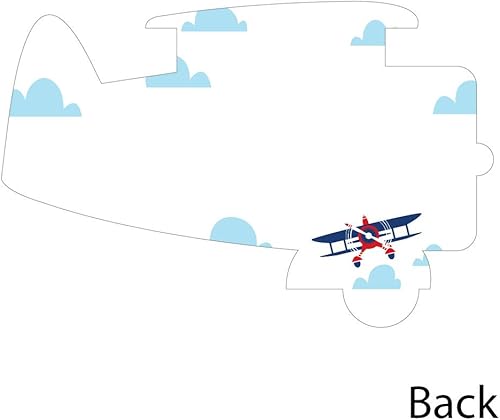 Miniatura 4 de Big Dot of Happiness Taking Flight - Tarjetas con forma de avión - Baby Shower de avión vintage o fiesta de cumpleaños Nota de agradecimiento con