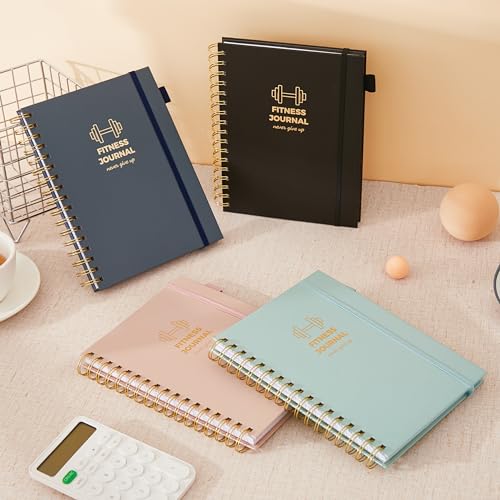 Wisefine AC69108001-PINK Fitness Journal For Women And Men, 8.8 Inch X 6.6", Workout Log Sprial Book Planner thumb #7