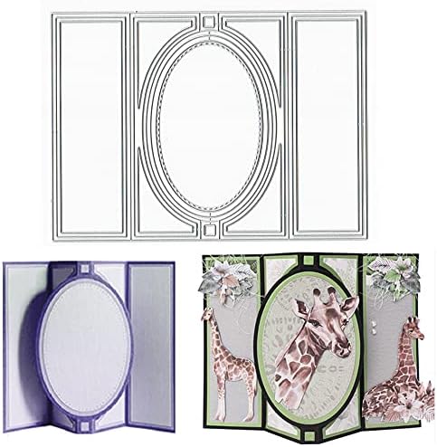 Estivaux 3D Card Shape Die Cuts for Card Making, Rectangular Shaped Gift Pop-Up Card Cutting Dies Sets Oval Banner Box Dies Stencils Embossing Template for Scrapbooking DIY Cards Album Crafts Supplies
