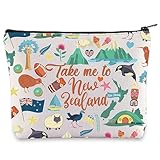 WZMPA New Zealand Travel Cosmetic Bag New Zealand Souvenir Gifts Take Me To New Zealand Zipper Pouch Bag New Zealand Merchandise (To New Zealand)