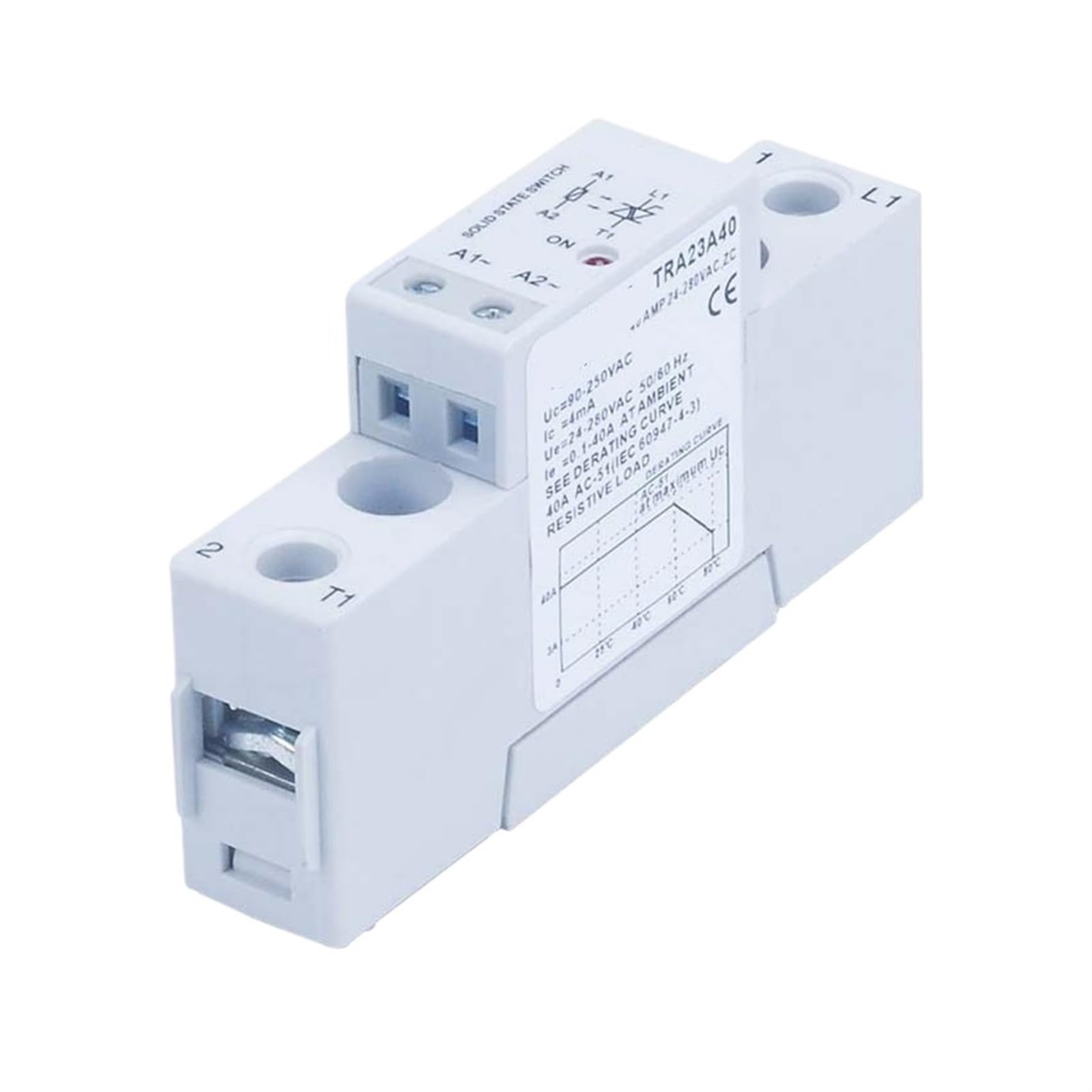 Relais statique 40A TRA23A40 AC-AC 90-250V entrée et 24-280V sortie pour contrôle tension