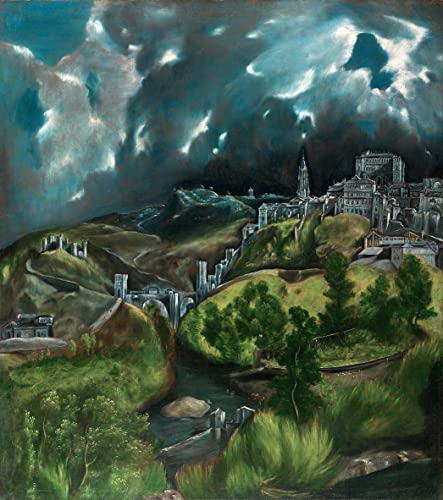 Toile Nordique Ansicht Von Toledo El Greco 60x90cm pour Décoration Chambre