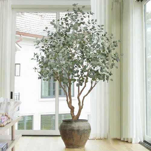 Roselywed Artificial Eucalyptus Tree 7.5FT with 1312 Leaves Deluxe Realistic Tall Large Fake Faux...