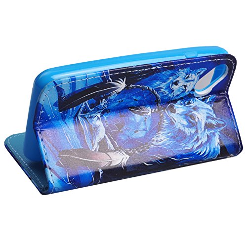 Voguecase® per Wiko Sunset 2, (lupo Bianco)