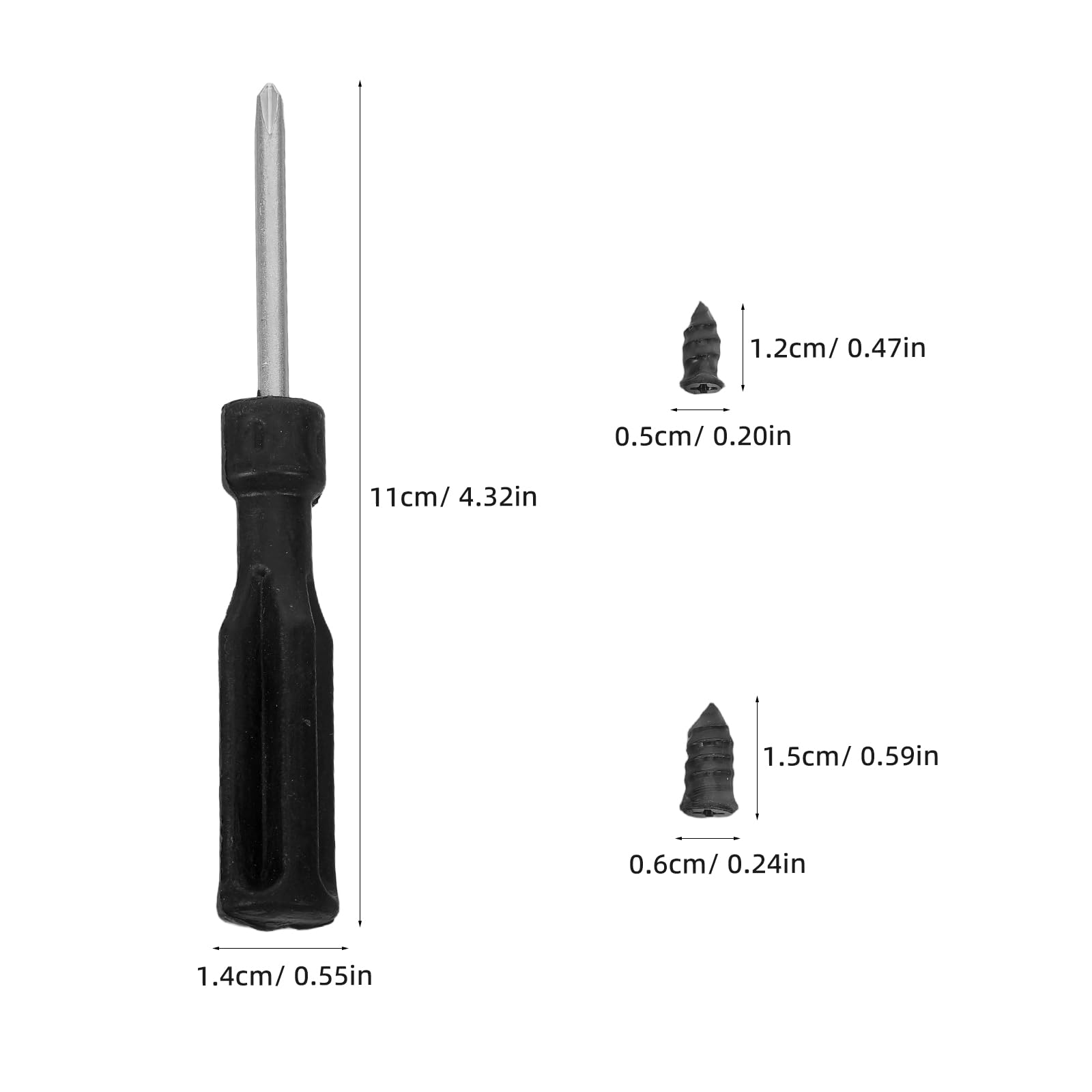 61 Piezas Kit de Tapones de Goma para Neumáticos y Clavos de Goma para Reparación de Neumáticos con Destornillador Manual para Coche y Bicicleta Reparación Rápida y Portátil en