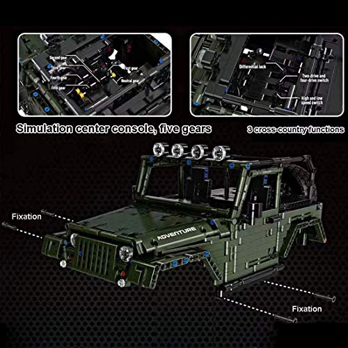 LAKIOMZ Technic Offroad Auto Modellbausteine, 2078pcs Off Road 4x4 Jeep Auto Baumodell, Custom Konstruktionsspielzeug… – Bild 7