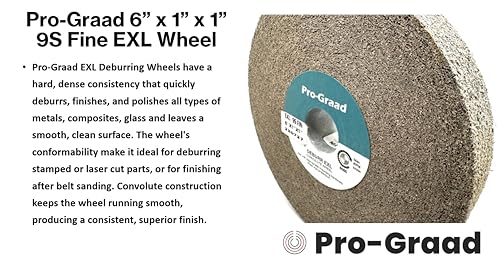 exl deburring wheel - 634 x 134 x 134 9s fine grit - silicon carbide - metal deburring finishing and polishing wheel - convolute - 05132 - 1 pack