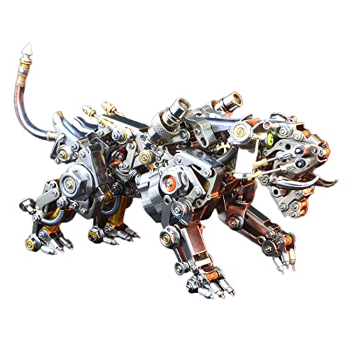 3D Metal Puzzle Smilodon Model, DIY Assembly Mechanical Animal Building Kit Steampunk Metal Puzzle Model, Desk Ornament, N9IOE45XGCJE0085145U